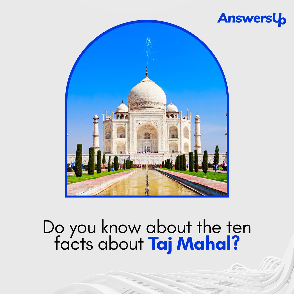 AnswersUp's tweet photo. do you know about the ten facts about Taj Mahal?
.
Find it hard to do so? Ask away:   https://t.co/FiW1gLmxUB 
.
And find the perfect answer you truly deserve and need. 
.
#Answerup #tajmahal #india #indian #maharaja #tenfacts #mughalempire #monument #facts https://t.co/3q6szHZVeR