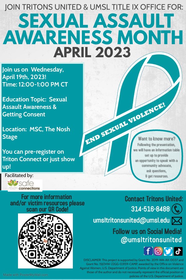 Join us tomorrow! From Noon-1pm &amp; win free food &amp; giveaways!  We will also have a Grand Prize Raffle...all for National Sexual Assault Awareness Month.  We will be facilitating our Getting Consent topic. #sexualassault #NSAAM #gbvawareness #genderbasedviolence #metoomovement