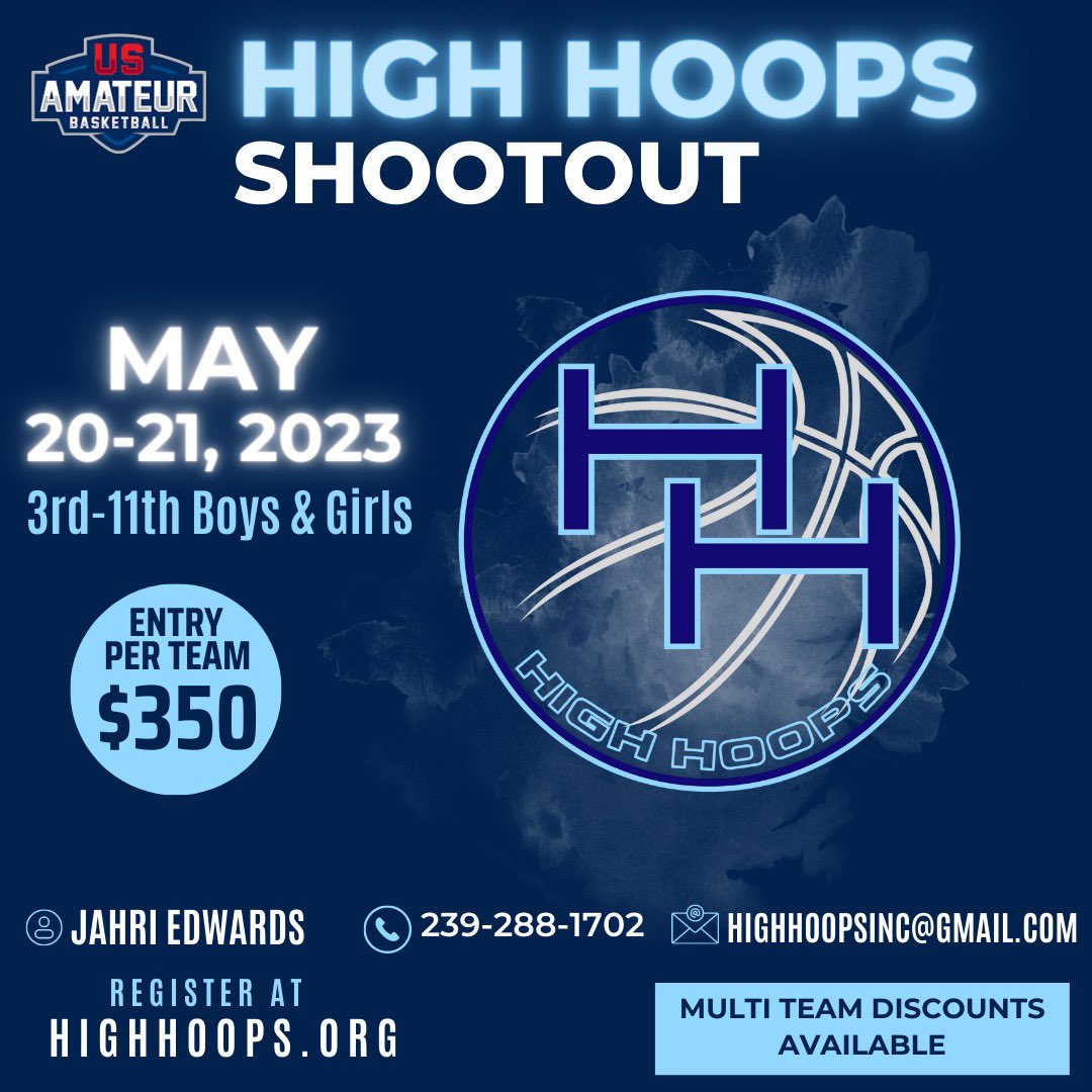 CoachBJ_3's tweet photo. ▪️4 Weeks Away! 
▪️US Amateur Basketball Tourney
▪️May 20-21
▪️Fort Myers, Florida 
▪️Register : https://t.co/YgYTSsP2Pg
▪️$350 
▪️Multi-Team Discount https://t.co/nXqVvYXz3l