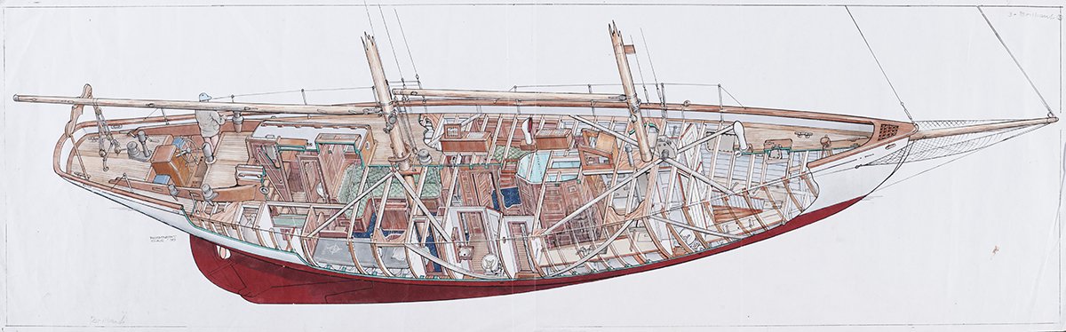 ✏️ Tekenaar en futuroloog Robbert Das (1927) maakte van jongs af aan al gedetailleerde, opengewerkte perspectieftekeningen van schepen, boten en vliegtuigen. Vanaf eind mei brengt Het Scheepvaartmuseum een ode aan zijn oeuvre met #Watersport in Perspectief bit.ly/3KLdUCI