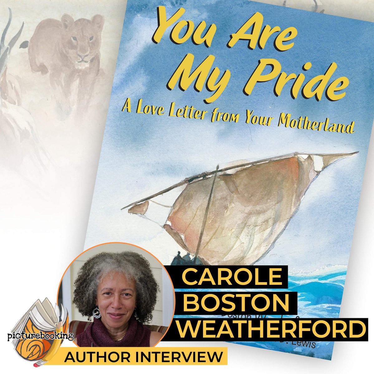 Here's a chat with award-winning author <a href="/poetweatherford/">Carole Boston Weatherford</a> about the picture book YOU ARE MY PRIDE, illustrated by <a href="/iameblewis/">E. B. Lewis</a>, a powerful story written in the voice of Mother Africa, reminding us of our timeless bond. 
picturebooking.com/carole-boston-…
