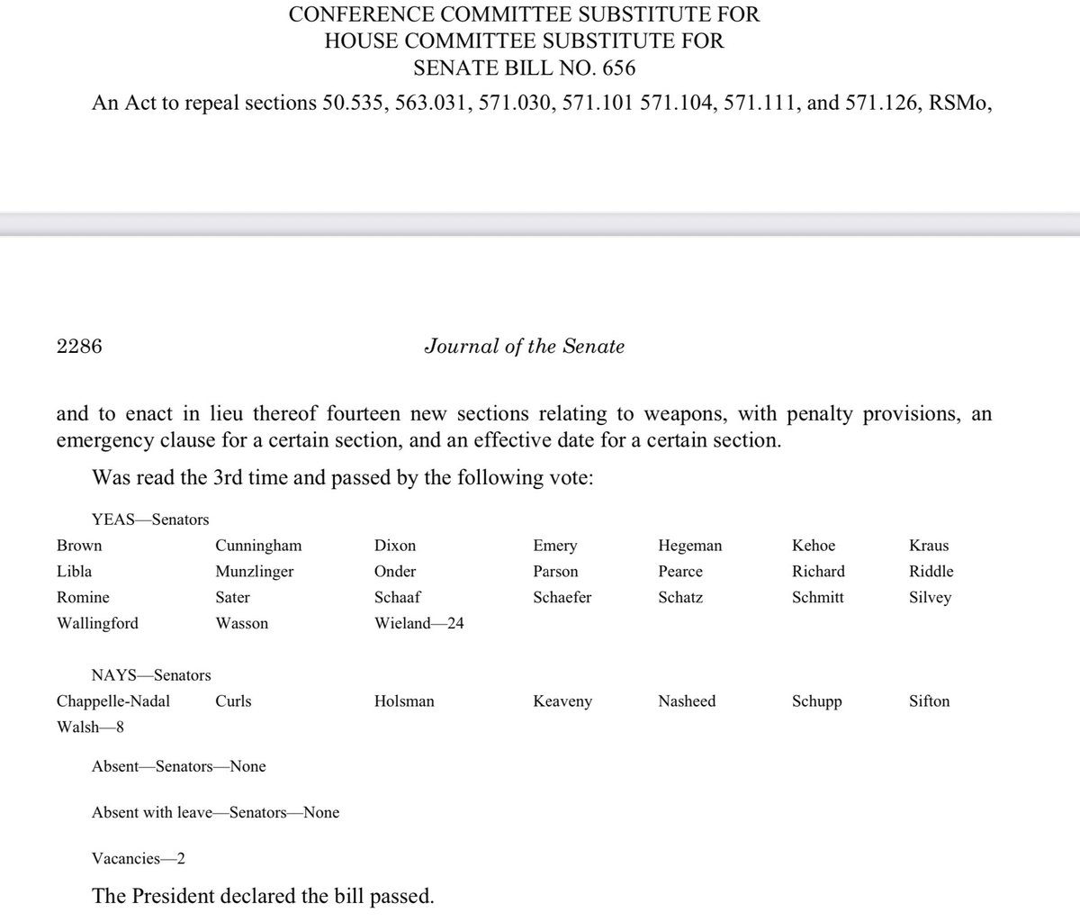 Emily A. The Spirit of Jezebel (@emzorbit) on Twitter photo <a href="/KCStar/">The Kansas City Star</a> In 2016, when Eric Schmitt was in the Missouri Senate he voted for the law that removed the requirement to retreat as part of the Stand Your Ground law. It was S.B. 656. senate.mo.gov/16info/BTS_Web… <a href="/KCStar/">The Kansas City Star</a> In 2016, when Eric Schmitt was in the Missouri Senate he voted for the law that removed the requirement to retreat as part of the Stand Your Ground law. It was S.B. 656. senate.mo.gov/16info/BTS_Web…