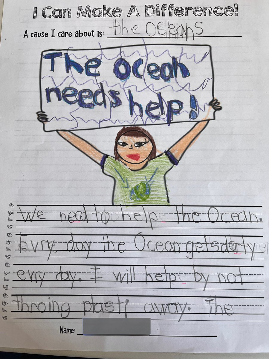 A lesson about @GretaThunberg inspired these first graders to think of causes of which they want to raise awareness. They asked to take this writing assignment further by making posters for school. Child activism is an invaluable force! @USMLowerschool