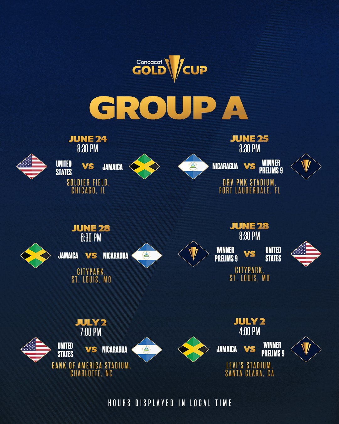 W Gold Cup on X: Group stage schedule is set 🗓️ 🎟️ Ticket