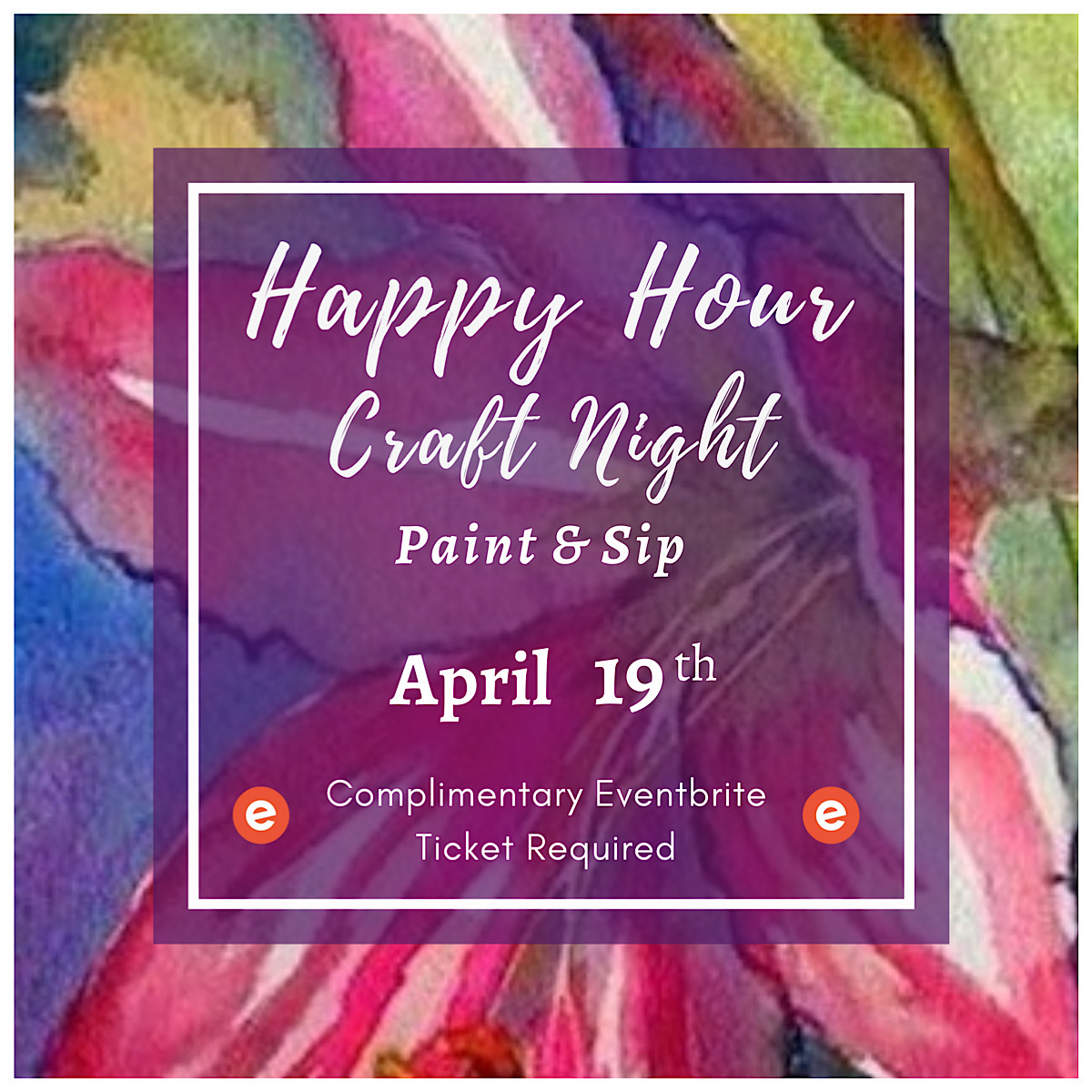 Looking forward to tomorrow’s #HappyHour #PaintAndSip #CraftEvent with Abrakadoodle and Chef Tiana!
