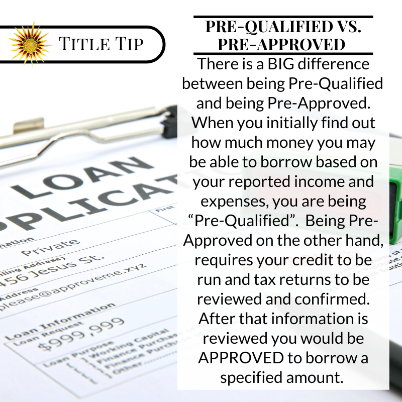 TitleJunction's tweet image. Have you been pre-qualified or pre-approved 🤷
#prequalify #preapproval #TitleTipTuesday