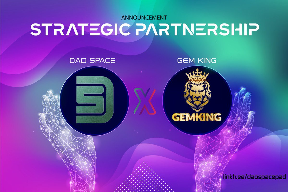 DaoSpacePad's tweet photo. We are pleased to announce our strategic partnership with @gem_krali . Thanks to this partnership, we will work together in the upcoming processes to provide better service to our valued investors.

Being together is a beginning; staying together is progress; Working together is success.