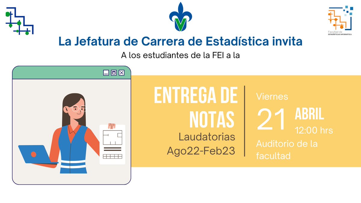 ¡Tu esfuerzo siempre se ve reflejado! 📚👩‍🎓

Te invitamos a recoger tu 📃 Nota Laudatoria  este  📆viernes 21 de abril en 📍 el Auditorio de nuestra Facultad 🏫

Te alentamos a mantener una excelente trayectoria escolar 🧮✏️