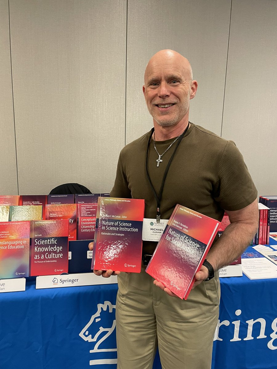 SpringerEdu's tweet photo. Looking forward to publishing with Springer? Meet series editor Michael Clough, from Science: Philosophy, History and Education book series. #NARST23 https://t.co/0HOhJ8HRLT