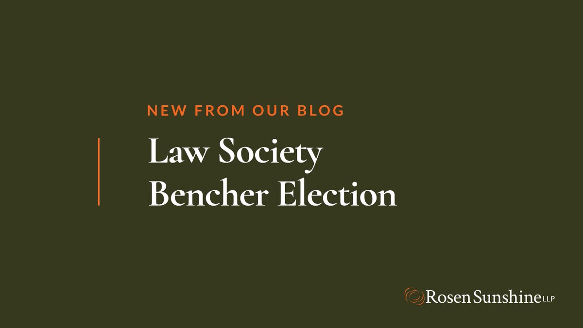 RosenSunshine's tweet photo. The Law Society Bencher election is fast approaching. In this post, we tell you why we think this election is critical for the ongoing regulation of lawyers and paralegals: https://t.co/EzOoqiBPmD https://t.co/A4LBkedXZZ