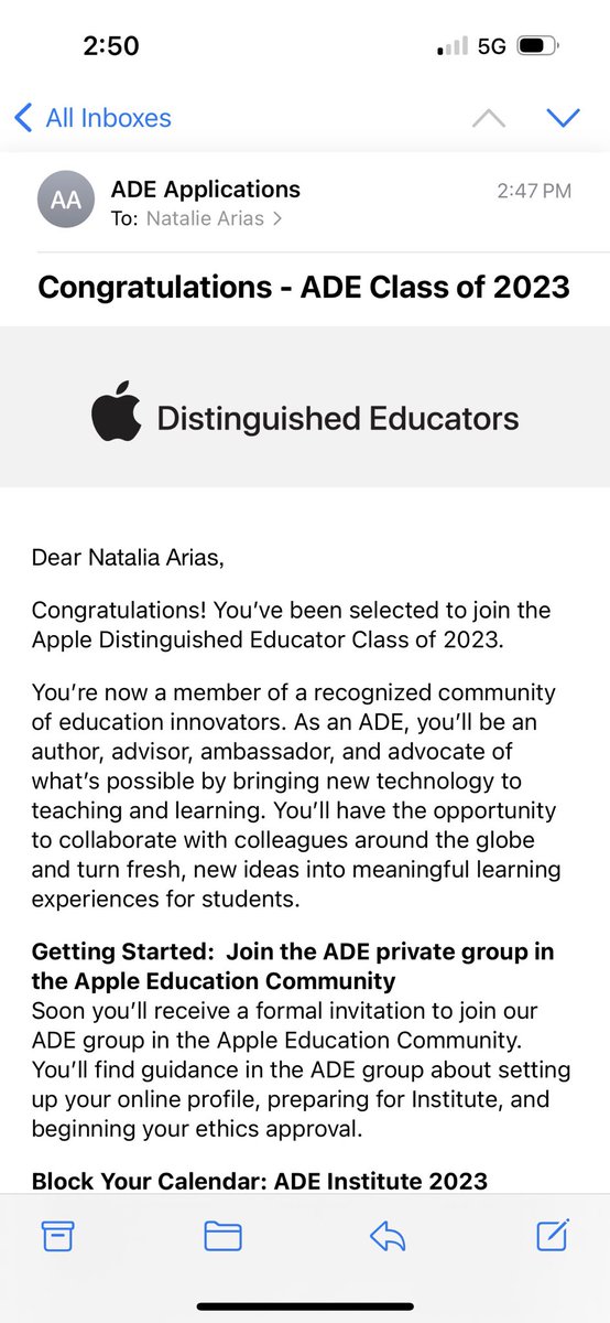 YOUR GIRL IS AN APPLE DISTINGUISHED EDUCATOR!!!!! 😭💫 #ADE2023 @AppleEDU