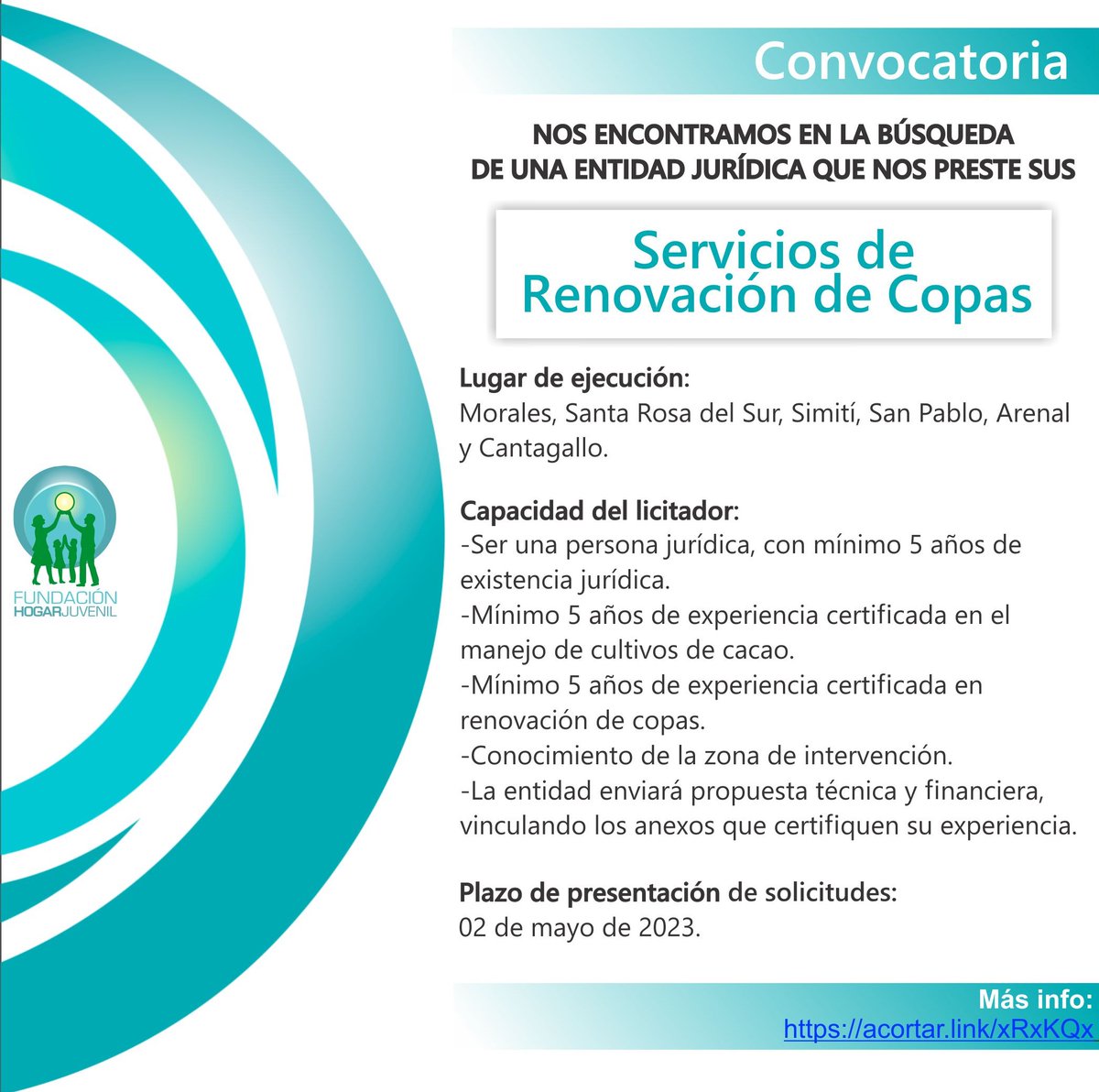FundHogar's tweet photo. #convocatoria Nos encontramos en la búsqueda de una entidad jurídica que nos preste sus servicios de RENOVACIÓN DE COPAS. Ayúdanos compartiendo o etiquetando a quien pueda estar interesado y cumpla con los requisitos. 
Más info aquí
⬇️⬇️⬇️

https://t.co/d2dnHdUBVZ https://t.co/KFrXm7CIJ0