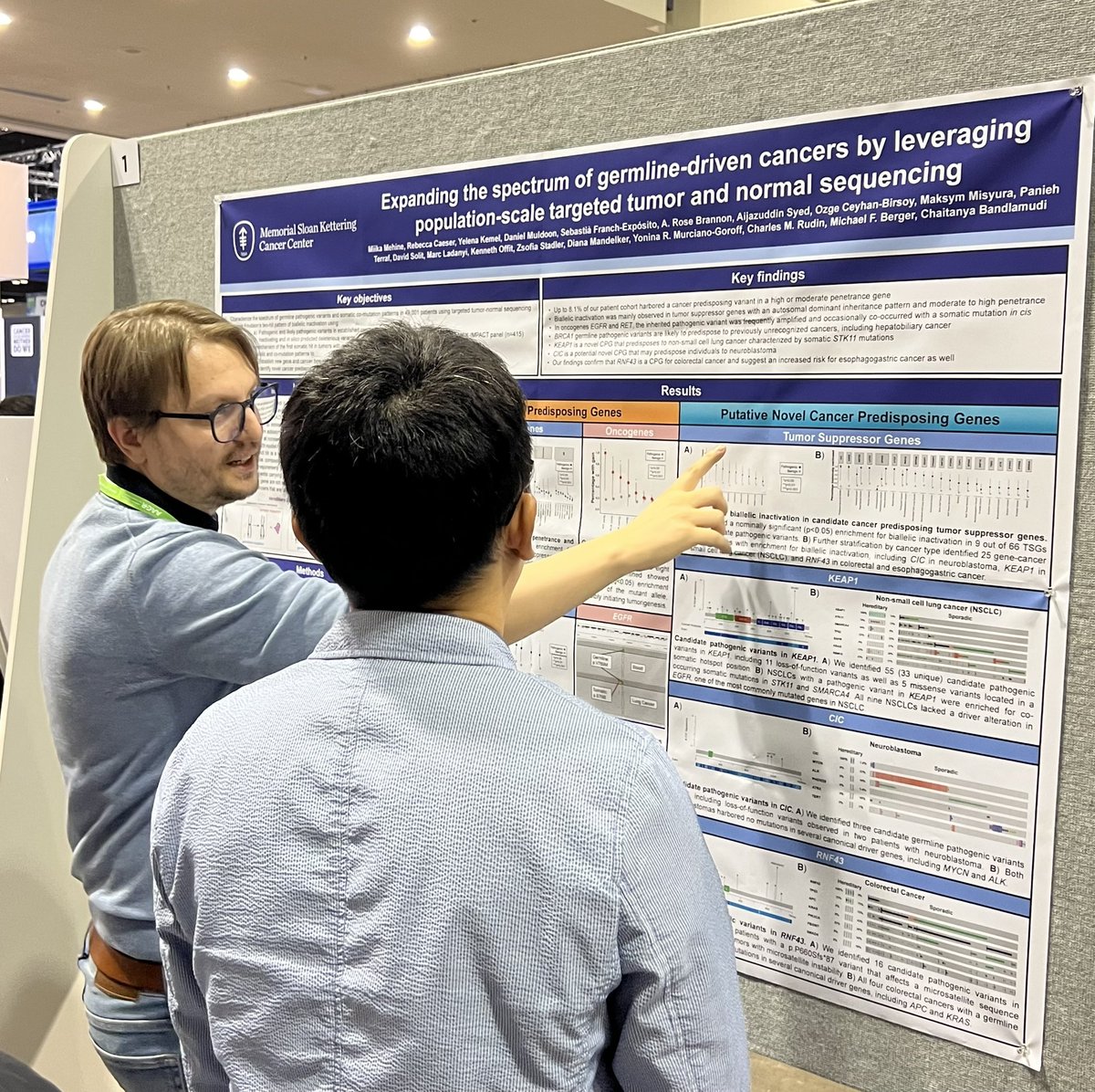 Michael Berger (@mfberger1) on Twitter photo Great science by <a href="/mmdarmofal/">Madison Darmofal</a> (#5440) and <a href="/MeelisXY/">Miika Mehine, Ph.D.</a> (#5214) at the #AACR23 poster session, presenting novel insights from #MSKimpact tumor sequencing data. 💪🧬 Great science by <a href="/mmdarmofal/">Madison Darmofal</a> (#5440) and <a href="/MeelisXY/">Miika Mehine, Ph.D.</a> (#5214) at the #AACR23 poster session, presenting novel insights from #MSKimpact tumor sequencing data. 💪🧬