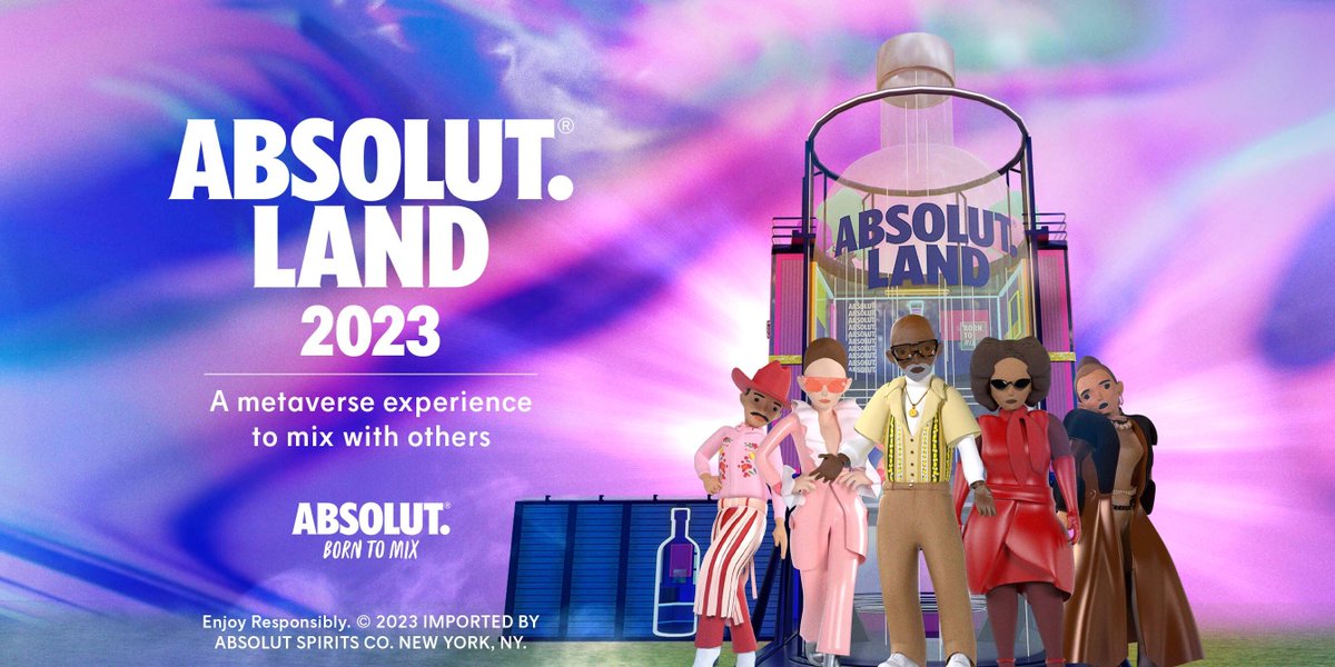 #AbsolutLand has returned to the Metaverse this year for a one-of-a-kind activation during Coachella! Check out their wearable NFTs, pride collection, and newest Wild Berri flavor, let's mix!🥳
