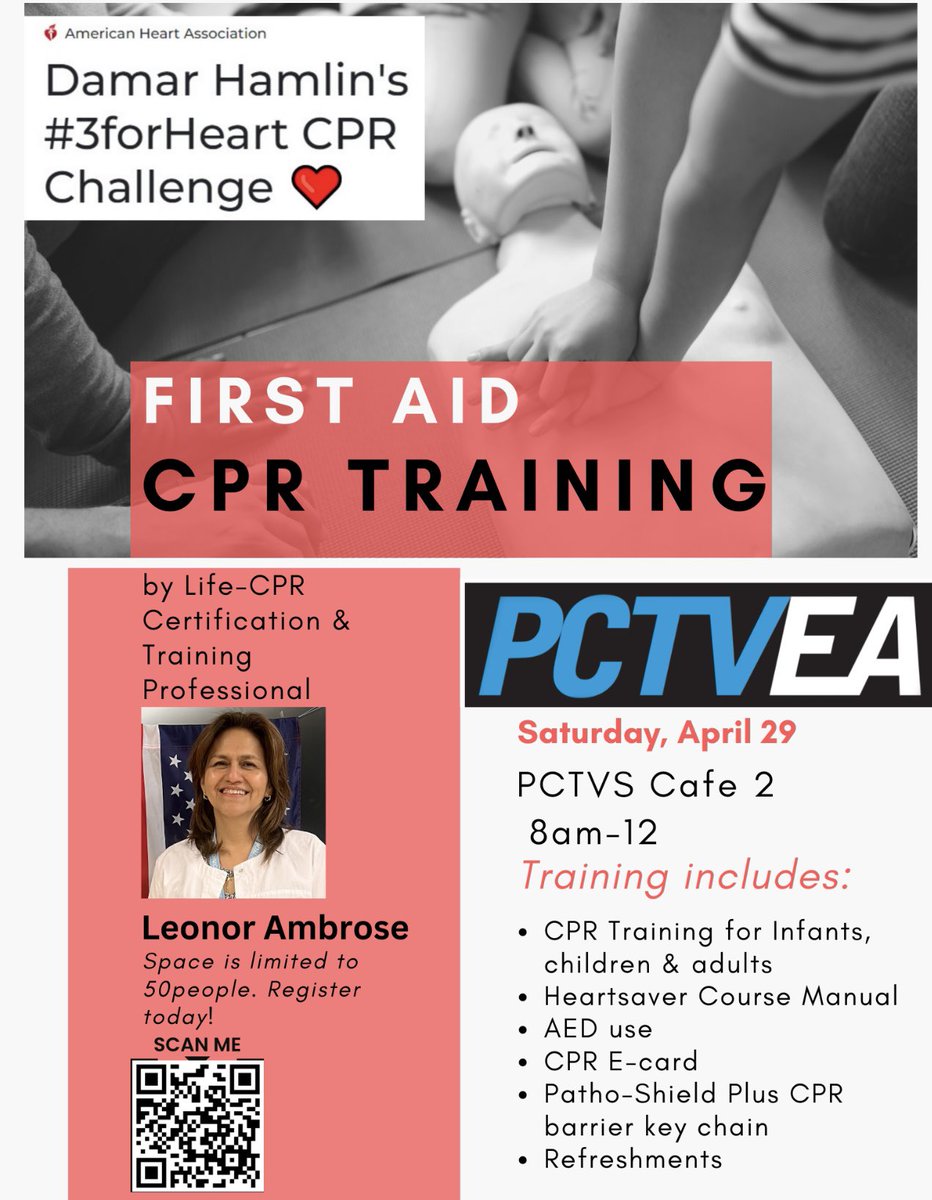 pctvea's tweet photo. Sign up NOW for some really great events!!!! Just scan the QR code to get started! #mozzarellanight #CPRandFirstAid #PCTVEA #FastandPride https://t.co/PS2KF0kODl