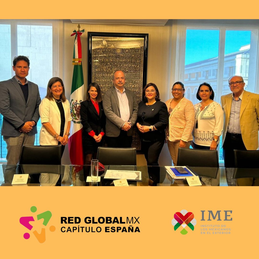 RedGlobalMxEsp's tweet photo. Excelente reunión entre el Instituto de Mexicanos en el Exterior @IME_SRE con @luisgure  y la Red Global de Mexicanos Capítulo España @RedGlobalMxEsp , donde las diferentes coordinaciones presentaron sus proyectos para el 2023. https://t.co/wLub7aK1oE