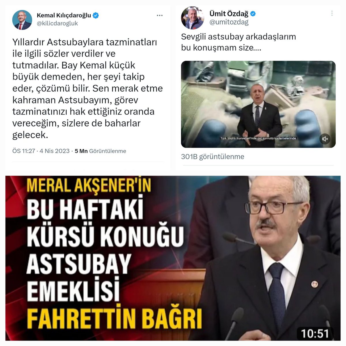 Ersoycoskun5's tweet photo. #GüçlüTemadGüçlüAstsubay
#OylarTazminata 
#Astsubaylar a Meclis grubunda söz veren @meral_aksener twitter paylaşımları ile sesimiz olan  @umitozdag ve @kilicdarogluk sagolun teşekkürler. 
@DurgenHamza https://t.co/e1vK6Hhnsc