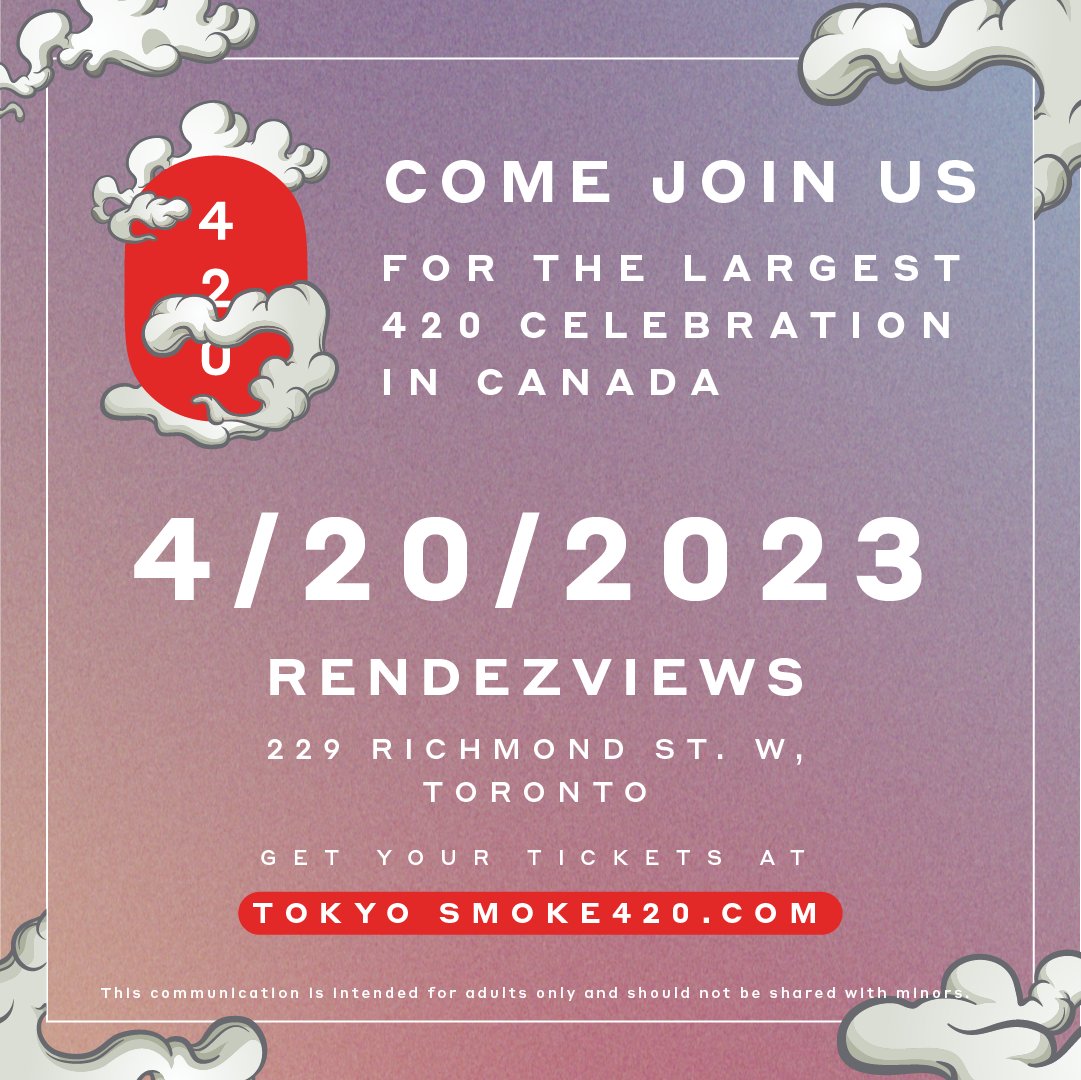 Hey everyone! This Thursday, April 20th, we're excited to announce that Fritz's Cannabis Company will be at the Tokyo Smoke 420 celebration! If you're looking for us, this is where we'll be. Come join us and celebrate the day with some amazing cannabis brands! #420 #TokyoSmoke