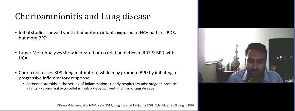 songMD's tweet photo. Dr. @vjain_md research revealed possible pathway for lung inflammation with chorio.
IL-1b & IL-17A appear to be key players.
#NeoTwitter
#LearnWithKP https://t.co/P1Z7xRfUDO