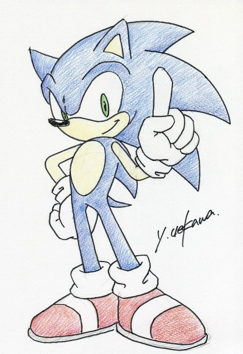 Sonic нарисовать Соника