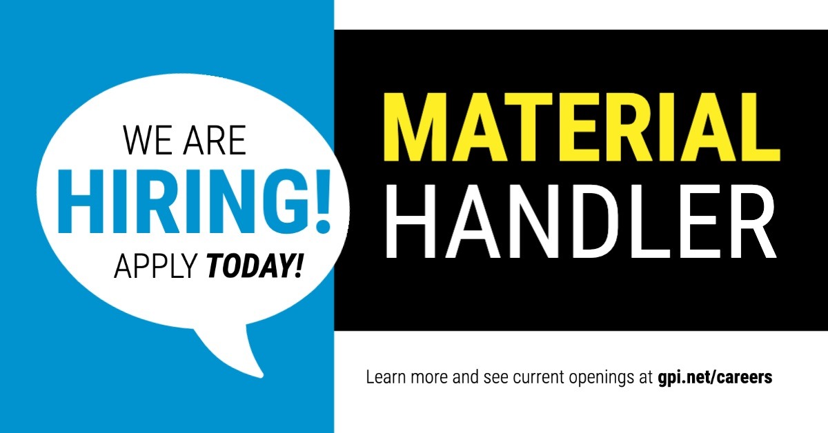 📢 We are hiring! Apply today! GPI is looking for a self-motivated associate to be part of a success-driven team. Directly responsible for fulfilling all assigned production line needs; fill orders, Kanban bins, cycle count, and more. bit.ly/2znESQ8