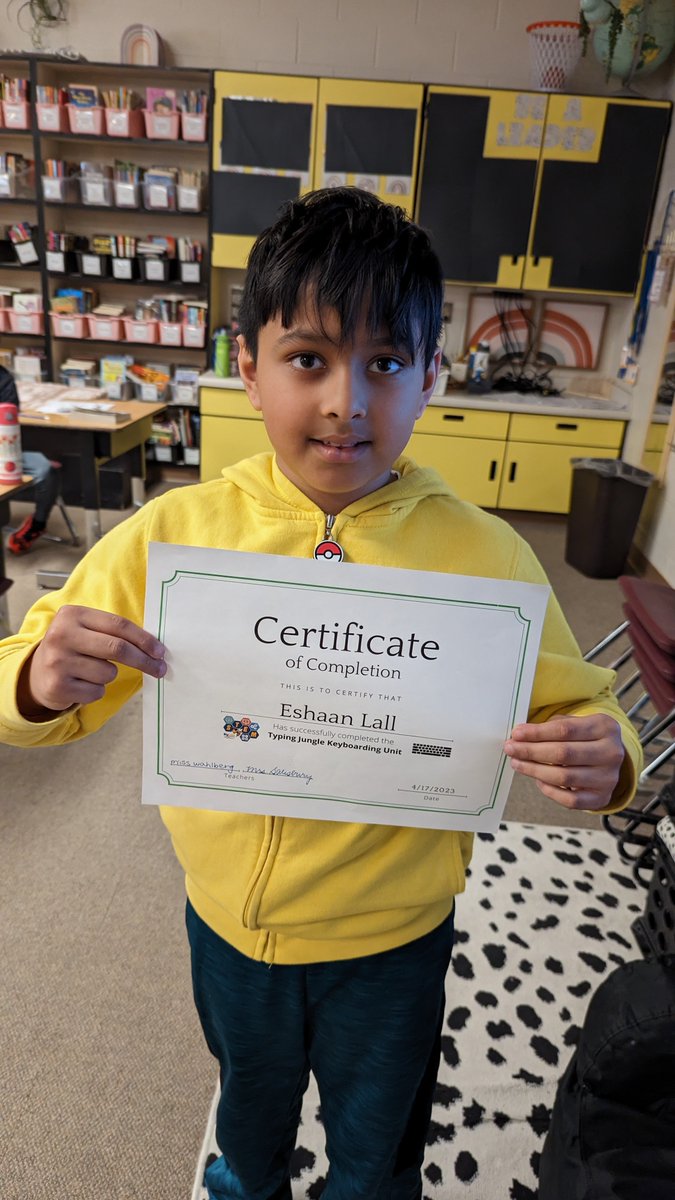 Indy_STEM's tweet photo. Congratulations to Eshaan Lall who just completed all 685 Typing Jungle lessons in TypingClub!  Eshaan won a coin to Buzz's Bookstore! https://t.co/eOCpxVGztc