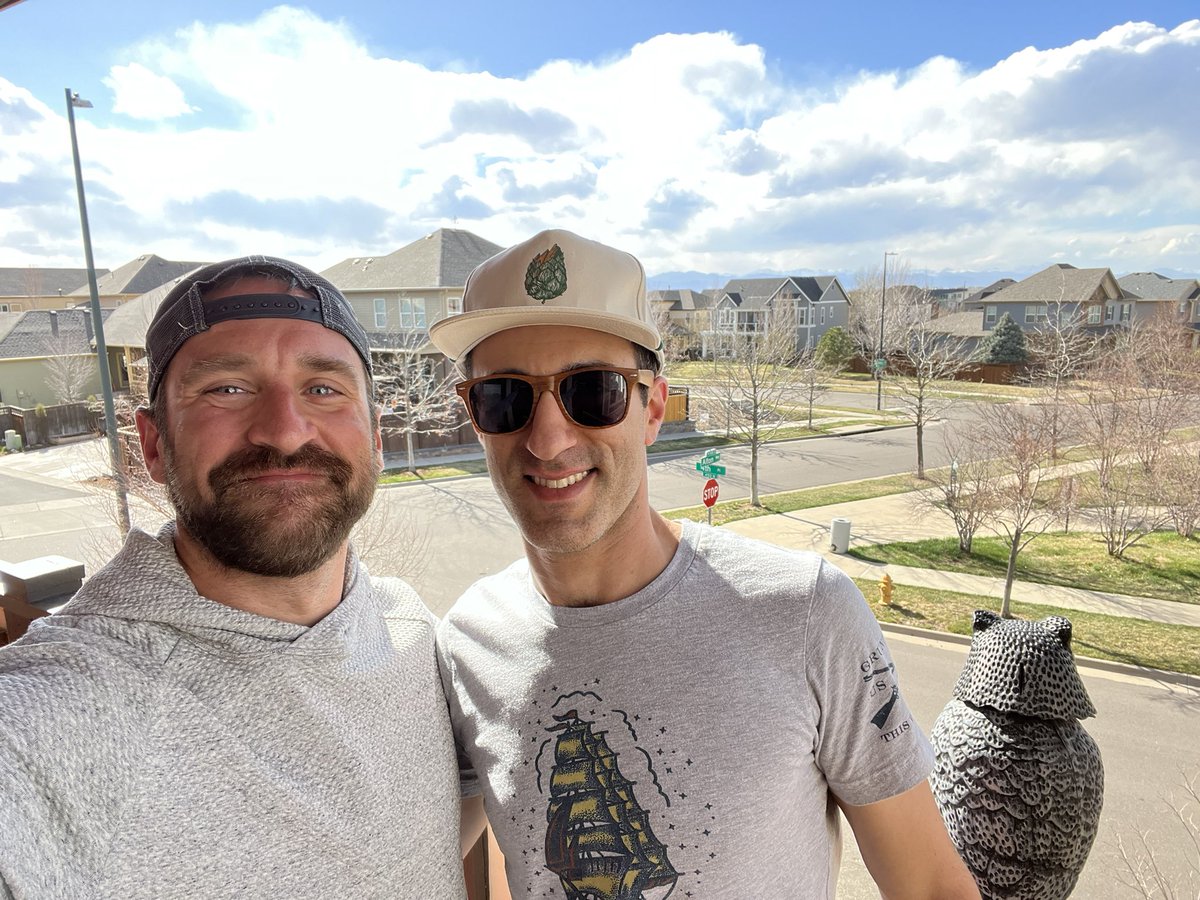 AHajduczok's tweet photo. Have now officially spent more time with @VipsMDMEd outside the hospital in one day in Denver than in 2 years in Herhsey , PA #covidproblems. Look at those mountains 🏔️😍. This guy’s got it figured out. https://t.co/kKtY4hHAog