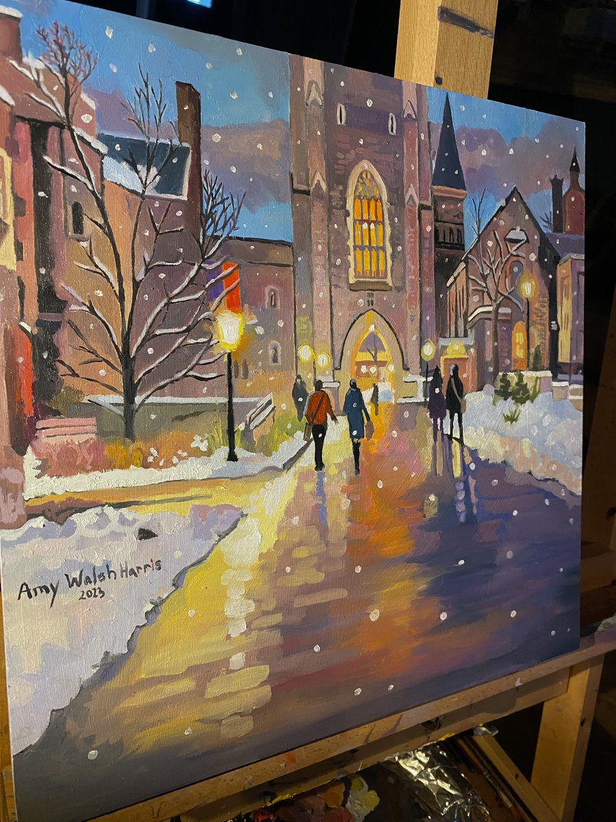 Snowy Eve at U of T. #toronto #torontopaintings #UofT
