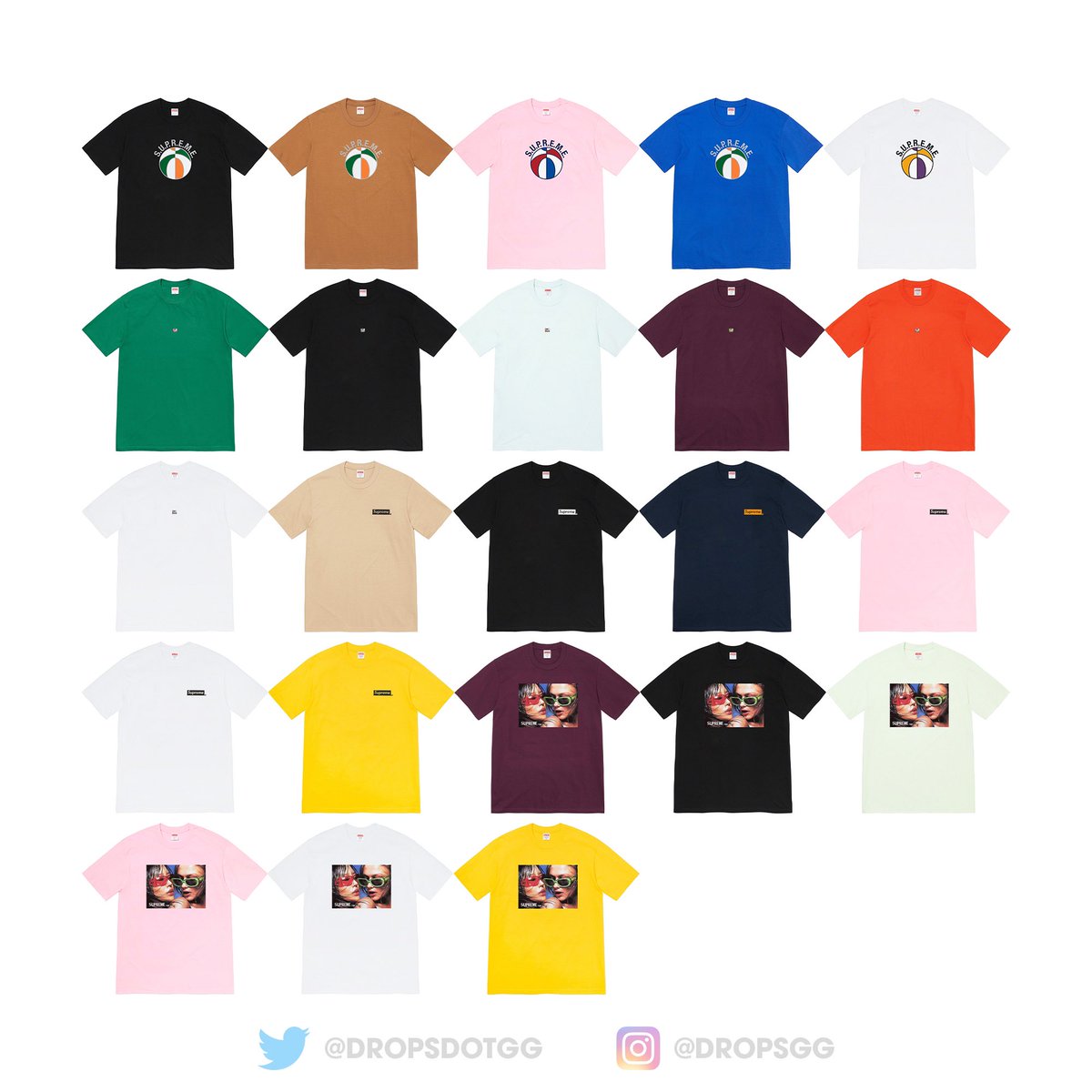 Supreme Spring Tees Colorways Here's mockup that I have made based on ...