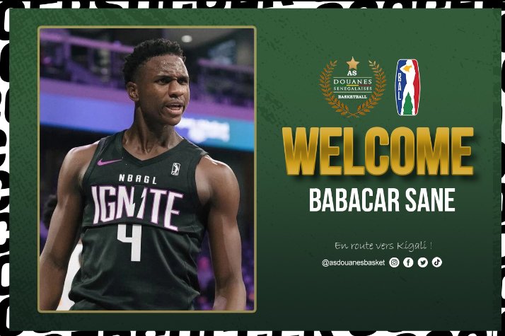 asdouanesbasket's tweet photo. Basketball Africa League Saison 3 .
Babacar Sané rejoint  les Gabelous pour les plays off au Rwanda (Kigali).
#asdouanesrek #asdouanesbasketball #asdouanes🇸🇳 #bal #NBA https://t.co/Ijhtw7gmej