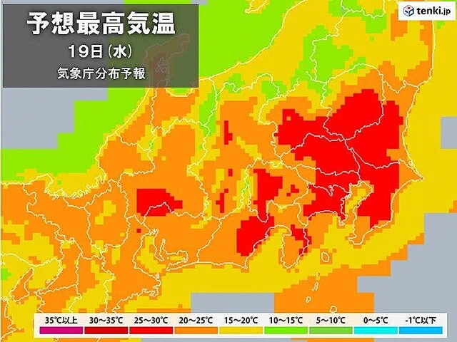 関東甲信、あす20日にかけて30度に迫るを記録した⁉