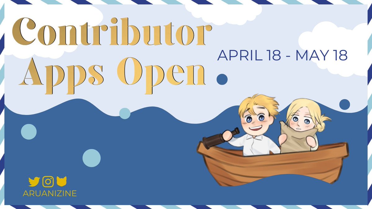 ⛵️ In honor of Yu Shimamura's birthday, contributor applications are now OPEN! 🎉 

Artist Apps: bit.ly/3L90Xno
Merch Apps: bit.ly/3GSFxsh 
Writer Apps: bit.ly/3Hi8U7J

🐱: curiouscat.live/aruanizine
🛂: aruanizine.carrd.co
#アルアニ #aruani