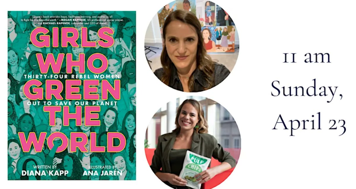 trashy_chips's tweet photo. Join us IRL to celebrate #EarthDay ! THIS Sunday, April 23rd at 11am @zibbysbookshop in #SantaMonica. Come enjoy a fireside chat with author @dianakapp of @girlswhobooks Girls Who Green the World: Thirty-Four Rebel Women Out to Save Our Planet. Join us: https://t.co/WnQPPPnysh https://t.co/UV3ZWW37lj