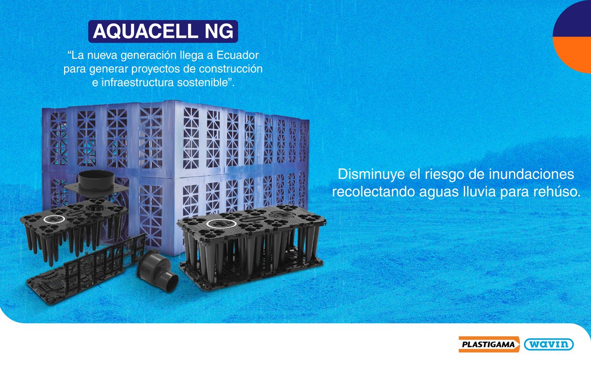 AquaCell Nueva Generación llega a Ecuador para desarrollar proyectos de construcción e infraestructura sostenible​.💪💧

“Tenemos abundancia de lluvias, pero vivimos en escasez de agua”.💧

#Plastigama ahora es #PlastigamaWavin​ #SolucionesSostenibles #AquaCellNG #Infraestructura