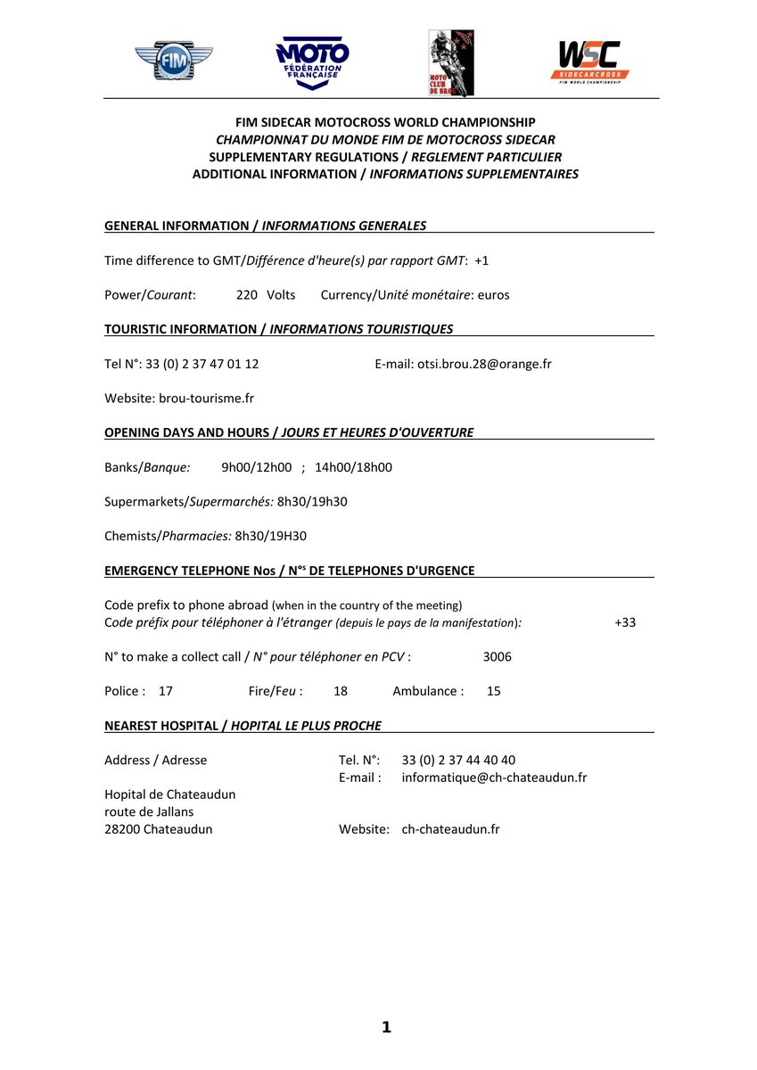 FIMDocs's tweet image. 204 05 - 2023 FIM Sidecar Motocross World Championship - Championnat du Monde FIM de Motocross Sidecars – Brou (FRA)

Published at: 2023/04/18

fim-moto.com/fileadmin/user…

#FIM #FIMfamily #GrandPrix #MotoGP