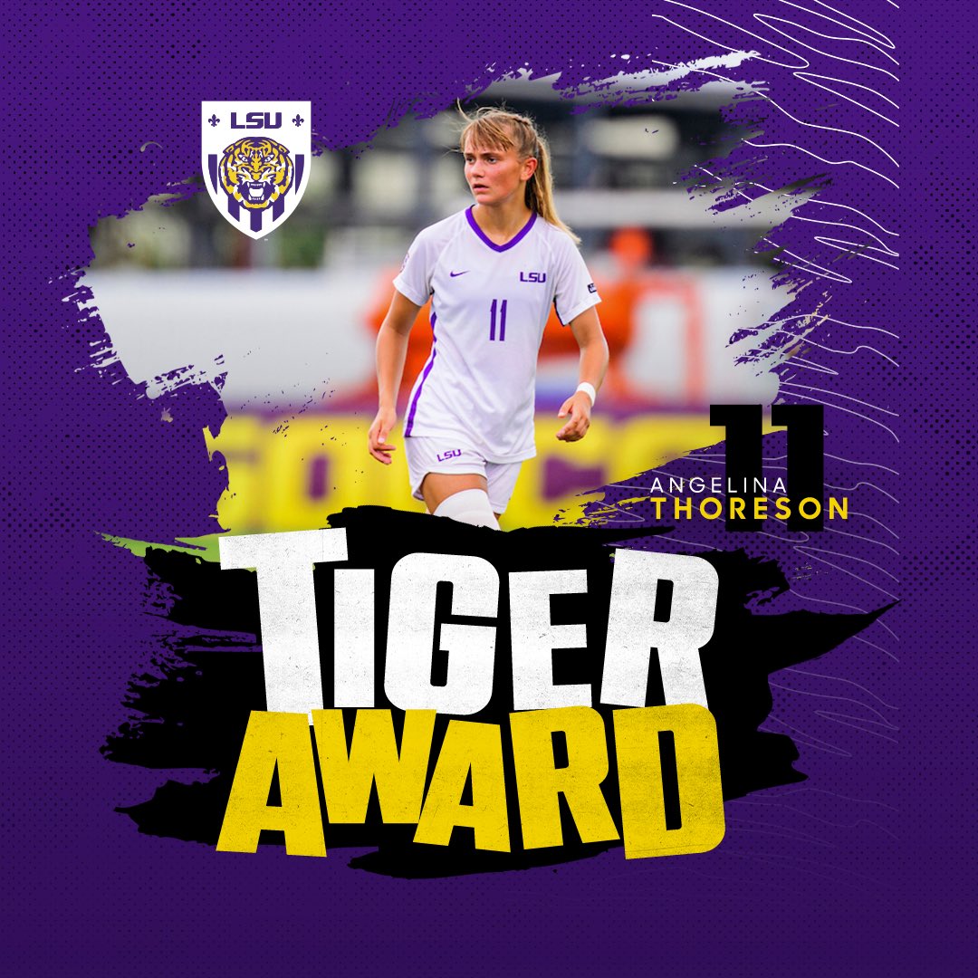 LSUSoccer's tweet photo. Our award winners this week are Angelina Thoreson and Brooke Cutura!

#GeauxTigers https://t.co/nZKyEJCGEE
