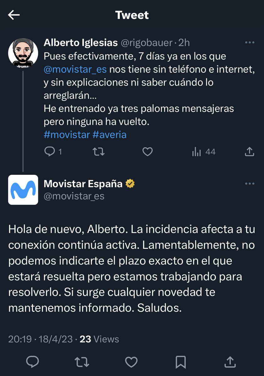 rigobauer's tweet photo. Más de lo mismo… y así estamos todo el edificio (como mínimo)… Lamentable @movistar_es https://t.co/DmcwKJ3np4