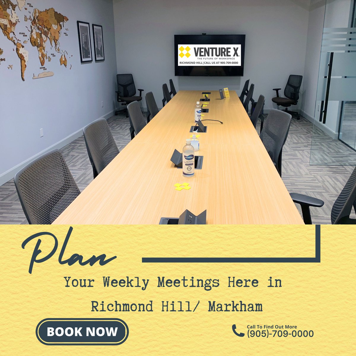 Get down to business in style! Book a meeting room in the #RichmondHill/ #Markham area starting at just $50/hour. Your professional space awaits.

Call us now at (905)-709-0000 ☎️

#meetingroom #privateoffice #hotdesk #boardroom #BookNow