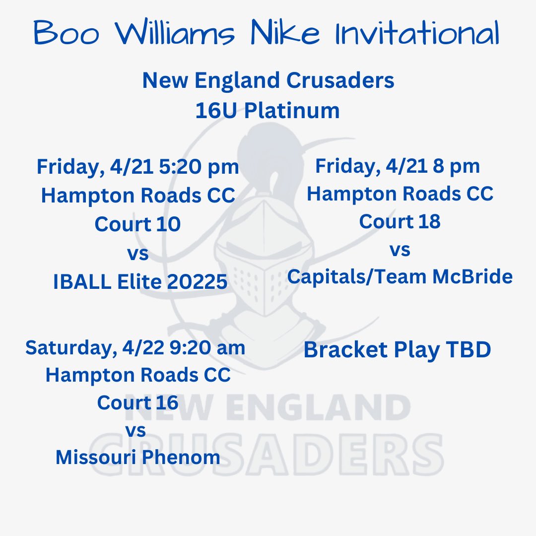 LylaStein2026's tweet photo. Hereβs my schedule for Boo Williams in Virginia this weekend! https://t.co/p8eZodK8Y9