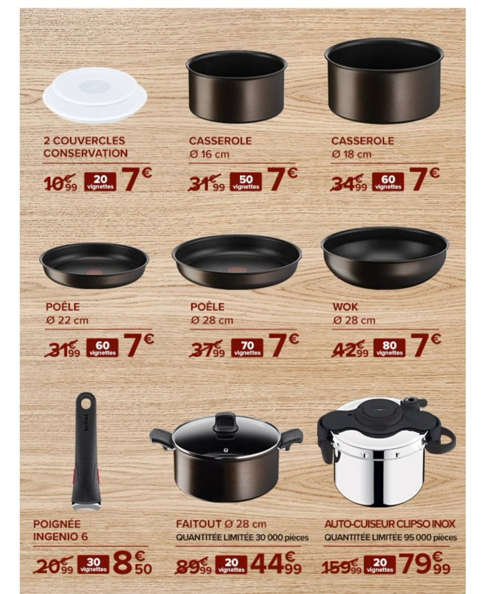 perlesetcie's tweet photo. Opération Vignettes Carrefour Tefal Ingenio

Pour obtenir des ustensiles de cuisson à partir de 7€
Propose entre autre des poêles, casseroles, poignée de la gamme Ingénio, faitout, wok , autocuiseur
Une gamme exclusive pour cette opération...

#BonPlan

https://t.co/KZMBDVxmOI https://t.co/ql8IUci6Wn