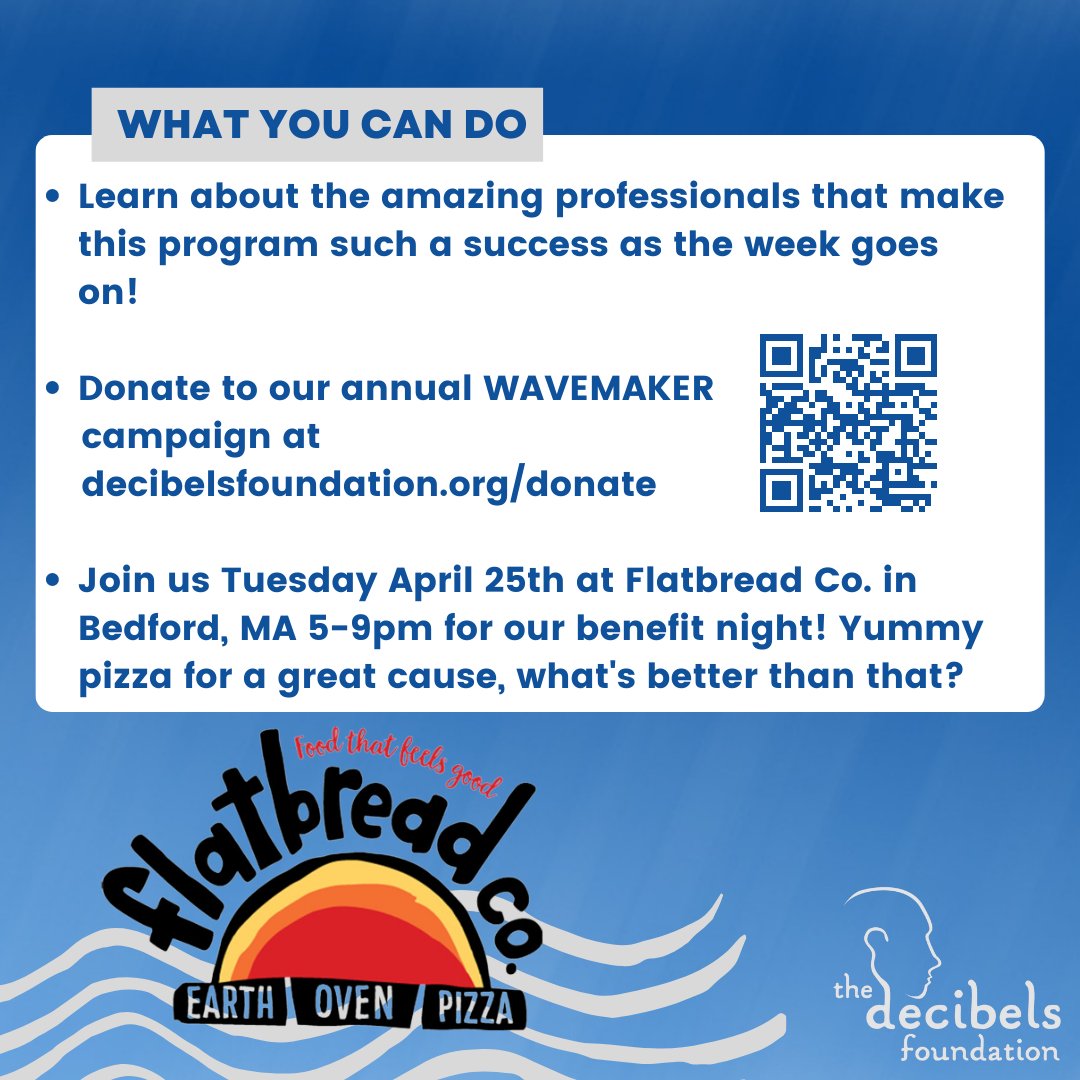 DecibelsFndn's tweet photo. Linda Roth is a Wavemaker as Co-Director at the Deaf and Hard of Hearing Specialty Program at Minute Man Arc Early Intervention #MakeWavesWithDecibels
Who would you like to nominate as a future Decibels Wavemaker of the Month? Email info@decibelsfoundation.org. #MWWD https://t.co/SLt5gvf0Sq