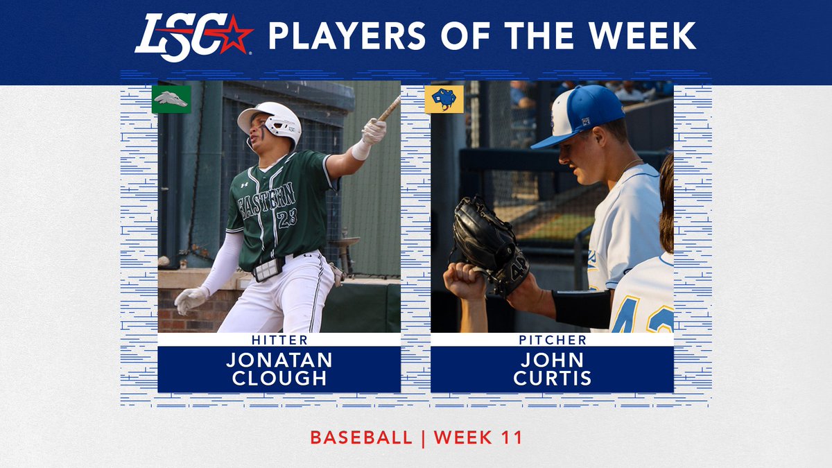 LoneStarConf's tweet photo. #LSCbase Players of the Week

Hitter: Jonatan Clough, @ENMUAthletics 

Pitcher: John Curtis, @StMarysRattlers 

🔗 https://t.co/VGlzCUGIbr

#D2BB https://t.co/1n0qM6HhrX