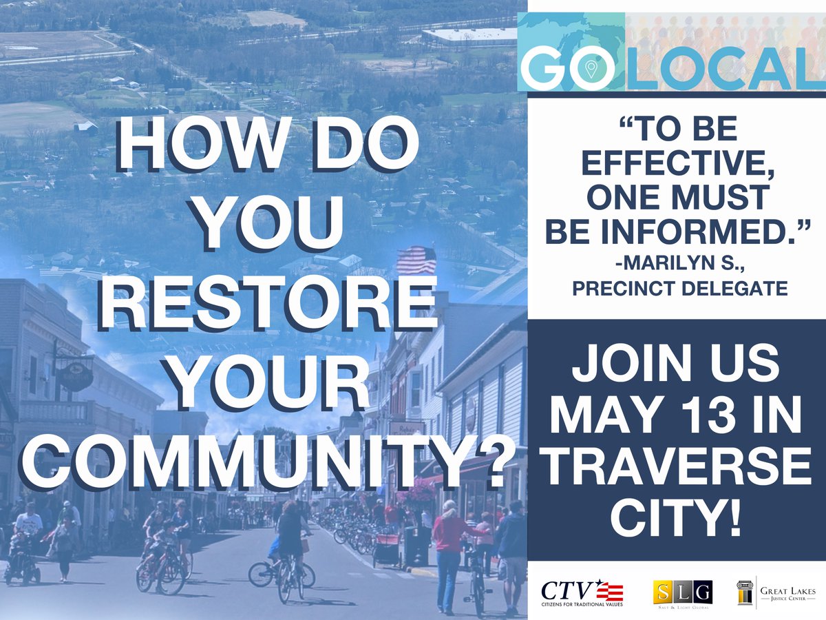 Get equipped to serve your community in a whole new way at our Go Local Community Influencer Conference: May 13 in Traverse City.
Register now at: ctvmichigan.org/golocal/
#northernmichigan #TraverseCity #GrandTraverse #Localmatters #localgovernment #GoodGovernance 
#publicservant