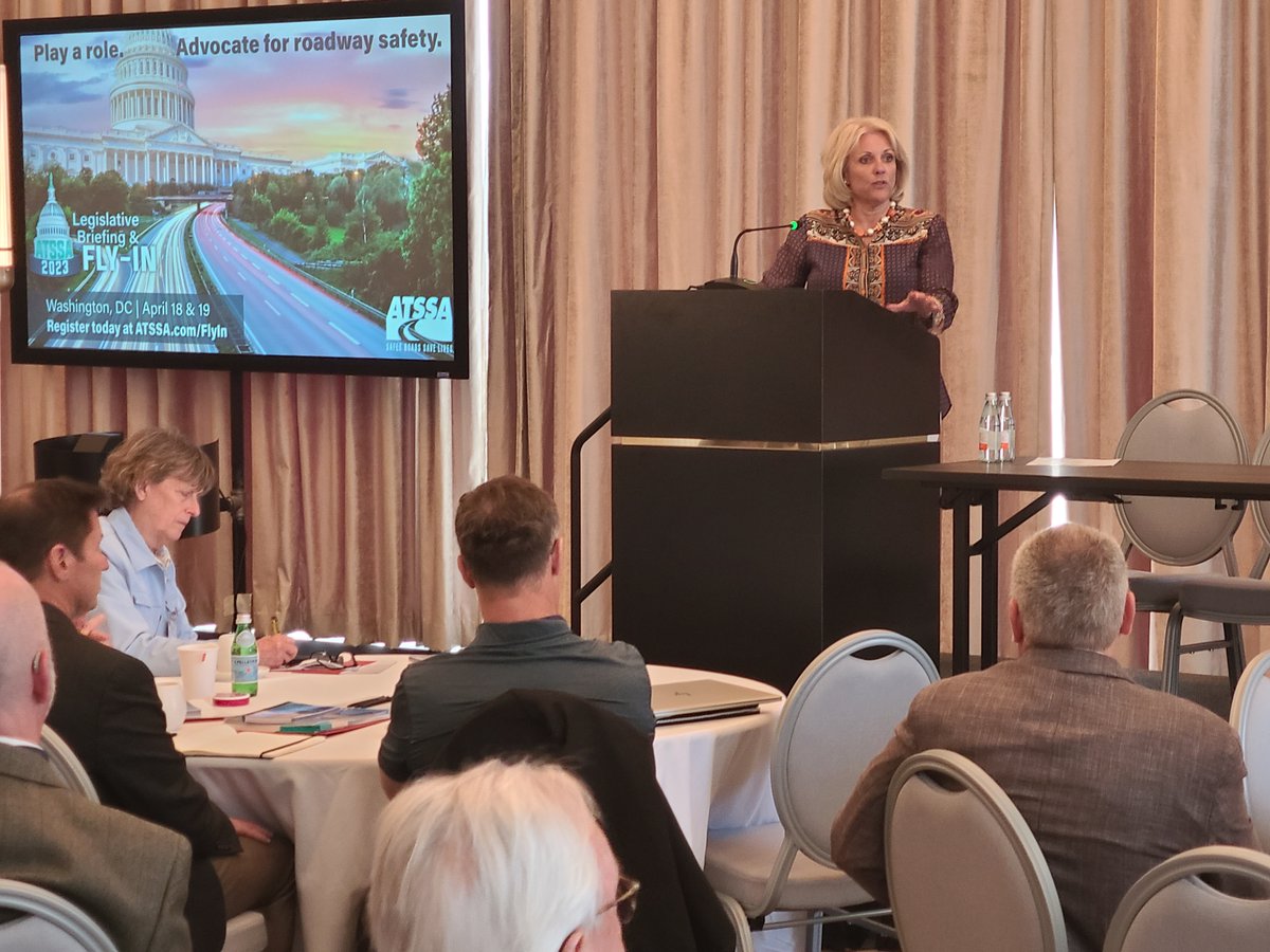 ATSSAHQ's tweet photo. Leader in #roadwaysafety, @NTSB Chair Jennifer Homendy, spoke to #ATSSAFlyIn attendees about #NWZAW &amp; the priority of focusing on tragedies happening on the roads. “We’re in the midst of a public health crisis…115 people die on our roads every day. We have a lot of work to do.” https://t.co/sLi5hiMRoH