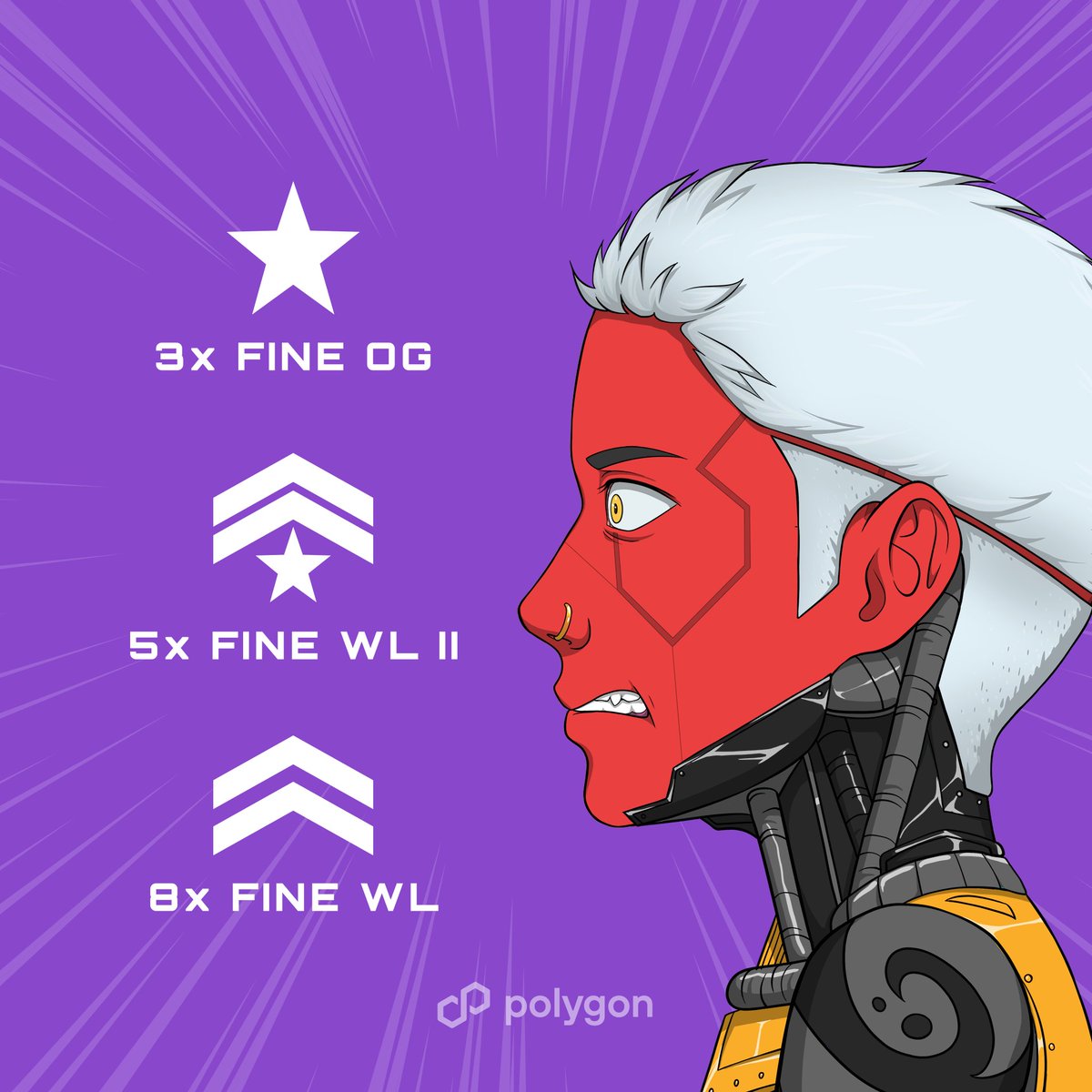 0xstars's tweet photo. Let's shake up the @onPolygon_ community a bit // Giveaway from co-founder 🏆

⭐️ 3× FINE OG
⭐️ 5× FINE WL II
⭐️ 8× FINE WL

Follow @0xstars &amp; @finerunners
RT / Like / Tag 3 mates

48H // You take the role higher if already have the one u won! https://t.co/ffxpGJ5V0v