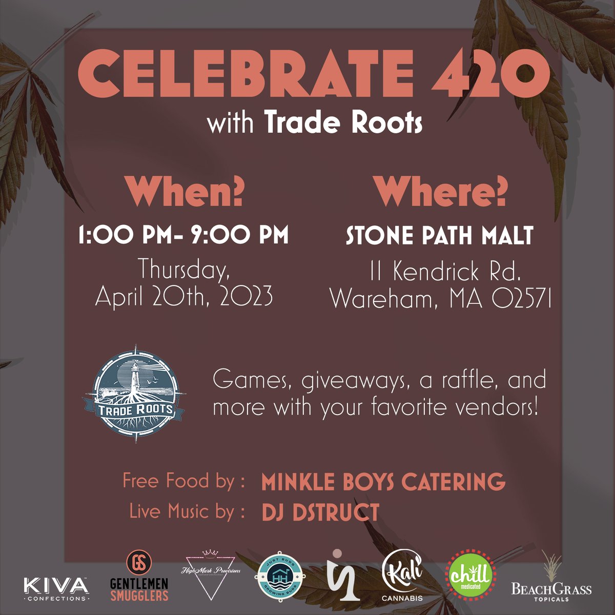 gentsmugglers's tweet photo. Join us this 4/20 for a day filled with exciting games, amazing giveaways, raffles, music and free food!
Don't miss out on this fantastic opportunity to celebrate the 420 like a smuggler!
#420event #TradeRoots #stonerpathmalt https://t.co/bo8HaXkXZb