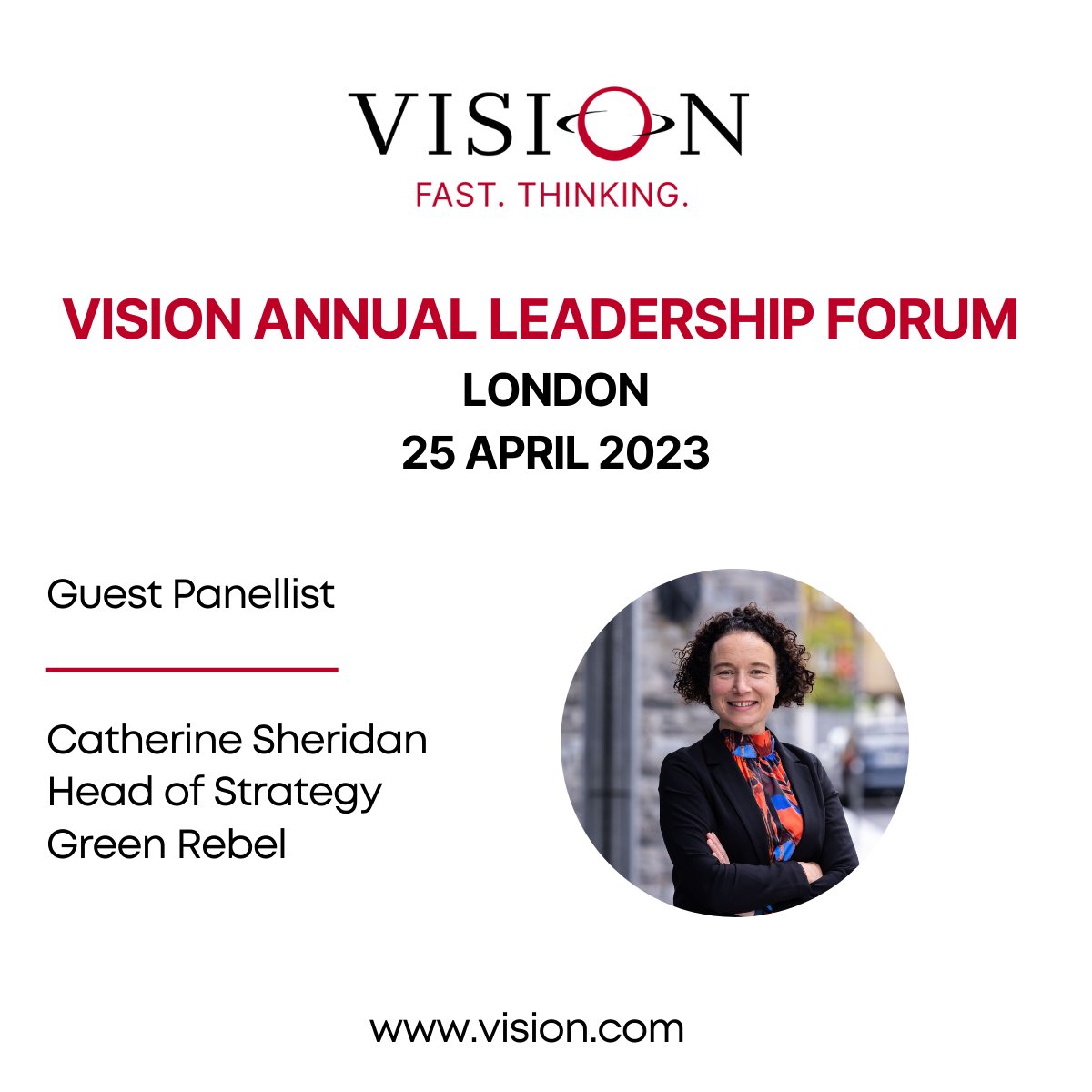 The Annual VISION Consulting Leadership Forum is taking place on April 25 in London. We invite you to meet our second panellist @cbmsheridan Head of Strategy, Green Rebel, which acquires and interprets offshore wind data for developers.