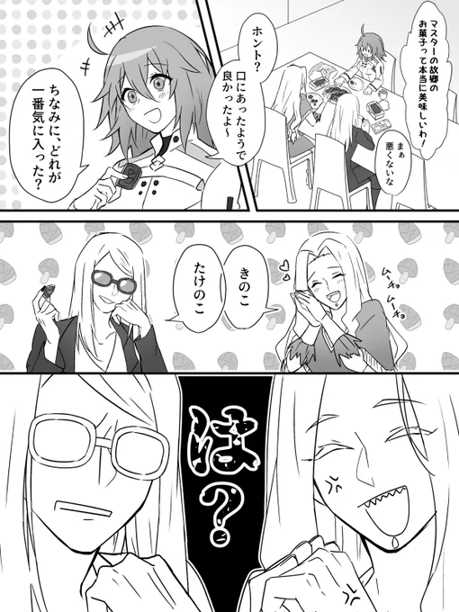 ぐだ♀とお菓子パーティするポカニキとケツァ姉 https://t.co/0s7SiFZZFa
