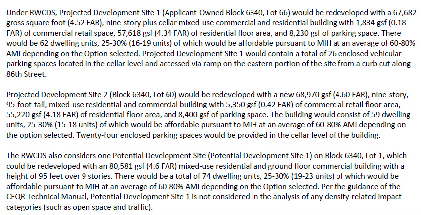 @Nflynn72 @JustinBrannan @chrismccreight @JEM_NYC @AriKagan47 @queenoftheclick @RayDenaro @ViralNewsNYC @AlBeachGuy @georgekokoros1 @SenIwenChu @VitoLaBella4NY @HannaDL64 @Bob4Brooklyn Applicant seeks to rezone 1401-1435 86th St. for three potential projects.

Project 1 (1421 86th St. Romantique Limos) = 57 dwelling units

Project 2 (1435 86th St. Medical Group) = 59 dwelling units

(Potential) Project 3 (1401 86th St. Funeral Home) = 74 dwelling units