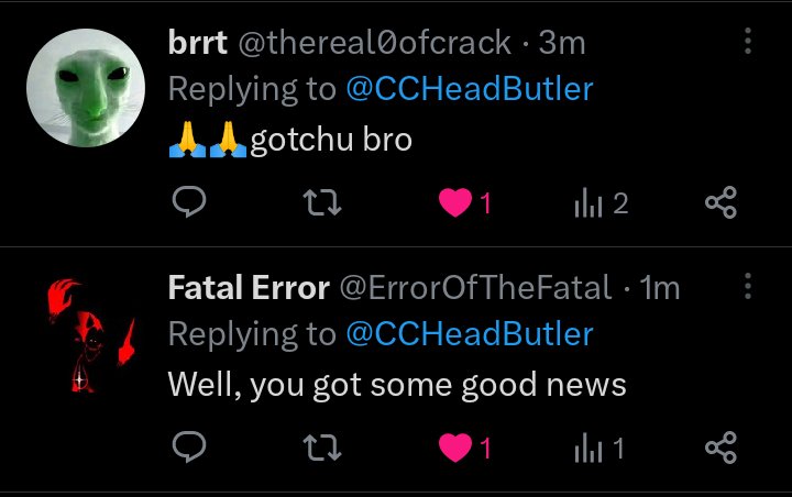 CCHeadButler's tweet photo. Thanks too all of you, especially @ErrorOfTheFatal , @thereal0ofcrack , and @CushyOfficeJob , for getting me too over 100 followers!

Everyone get a 100% discount at the Color Café as a Special treat!

And my eternal gratitude. https://t.co/wTs9M0FXfi